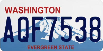 WA license plate AQF7538