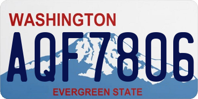 WA license plate AQF7806