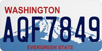 WA license plate AQF7849