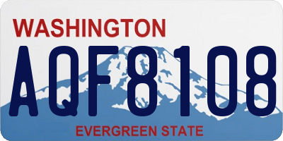 WA license plate AQF8108