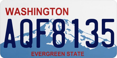 WA license plate AQF8135