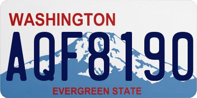 WA license plate AQF8190