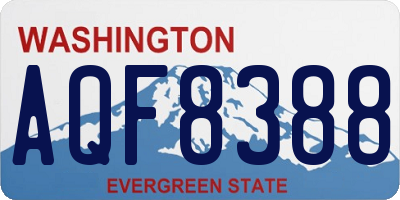 WA license plate AQF8388