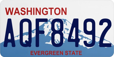 WA license plate AQF8492