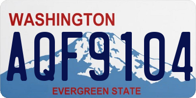 WA license plate AQF9104
