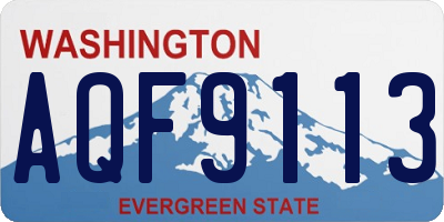 WA license plate AQF9113