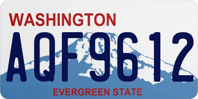 WA license plate AQF9612