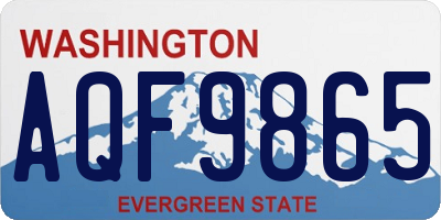 WA license plate AQF9865