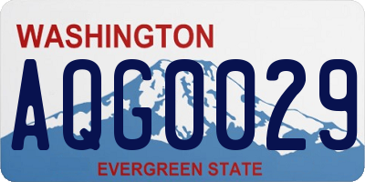 WA license plate AQG0029