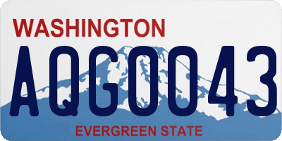 WA license plate AQG0043