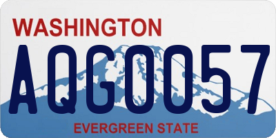 WA license plate AQG0057
