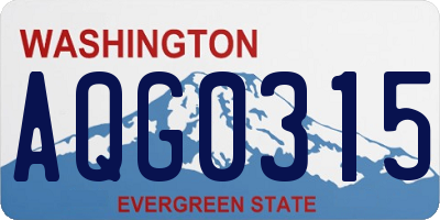 WA license plate AQG0315