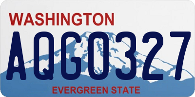 WA license plate AQG0327
