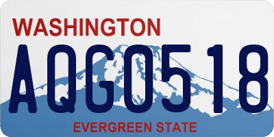 WA license plate AQG0518