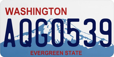 WA license plate AQG0539