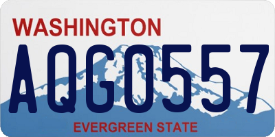 WA license plate AQG0557