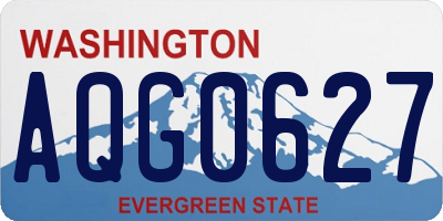 WA license plate AQG0627