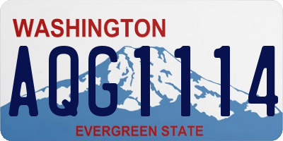 WA license plate AQG1114