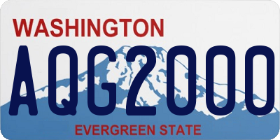 WA license plate AQG2000