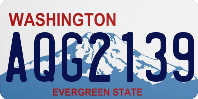 WA license plate AQG2139