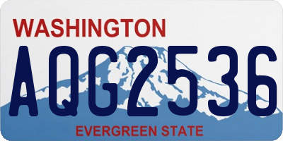 WA license plate AQG2536