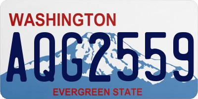 WA license plate AQG2559