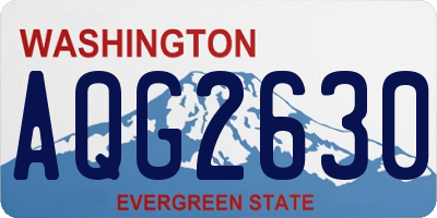 WA license plate AQG2630