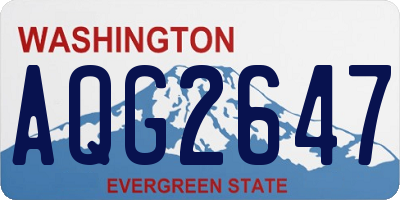 WA license plate AQG2647