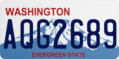 WA license plate AQG2689