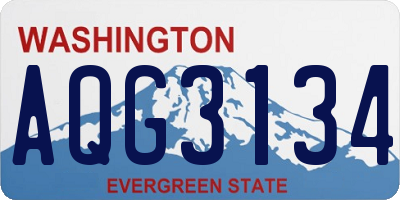 WA license plate AQG3134