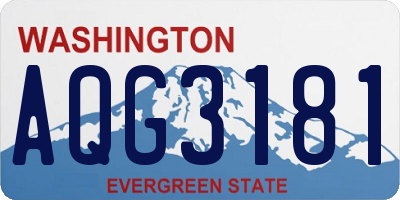 WA license plate AQG3181