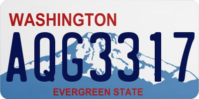 WA license plate AQG3317
