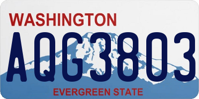 WA license plate AQG3803