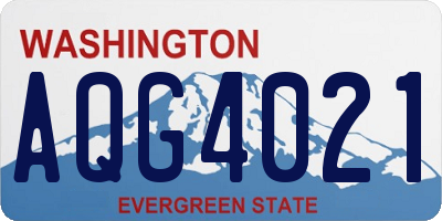 WA license plate AQG4021
