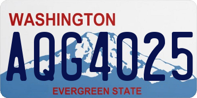 WA license plate AQG4025
