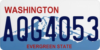 WA license plate AQG4053