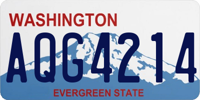 WA license plate AQG4214