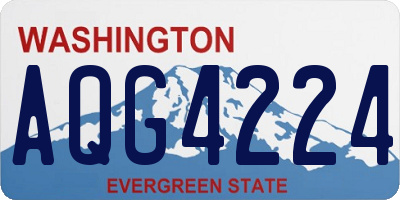 WA license plate AQG4224