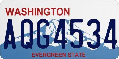 WA license plate AQG4534