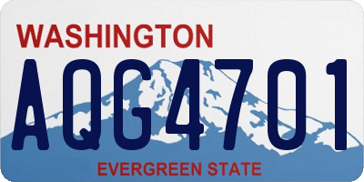 WA license plate AQG4701