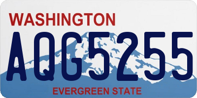 WA license plate AQG5255