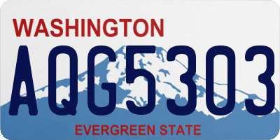 WA license plate AQG5303