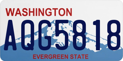 WA license plate AQG5818