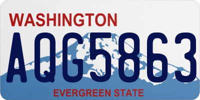 WA license plate AQG5863