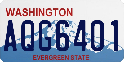 WA license plate AQG6401