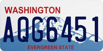 WA license plate AQG6451