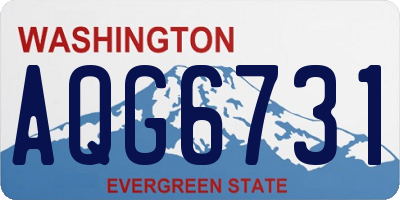 WA license plate AQG6731