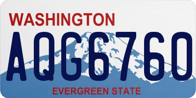 WA license plate AQG6760