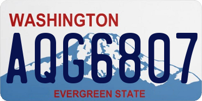 WA license plate AQG6807