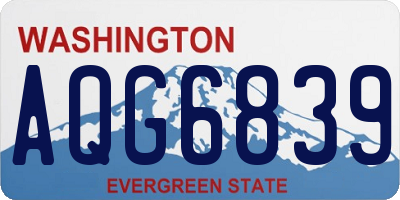 WA license plate AQG6839